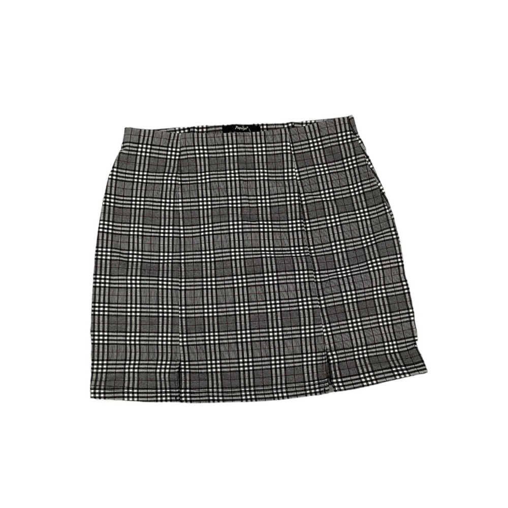 papaya plaid skirt
